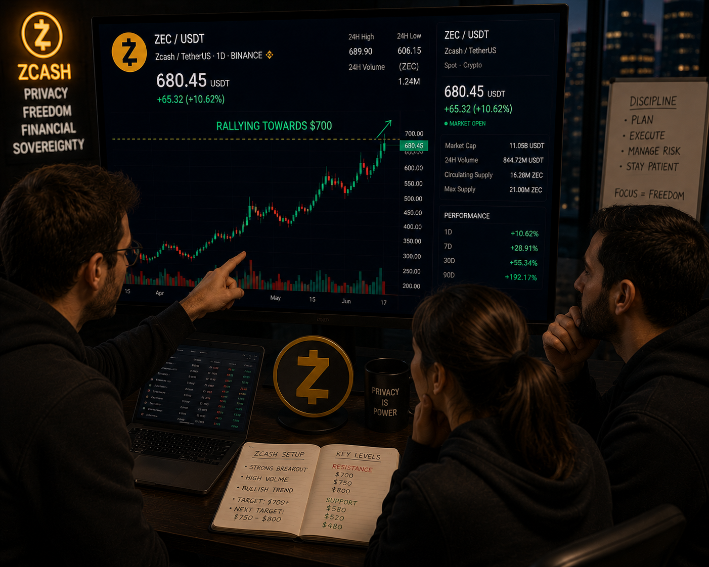 ZCASH approaching $700